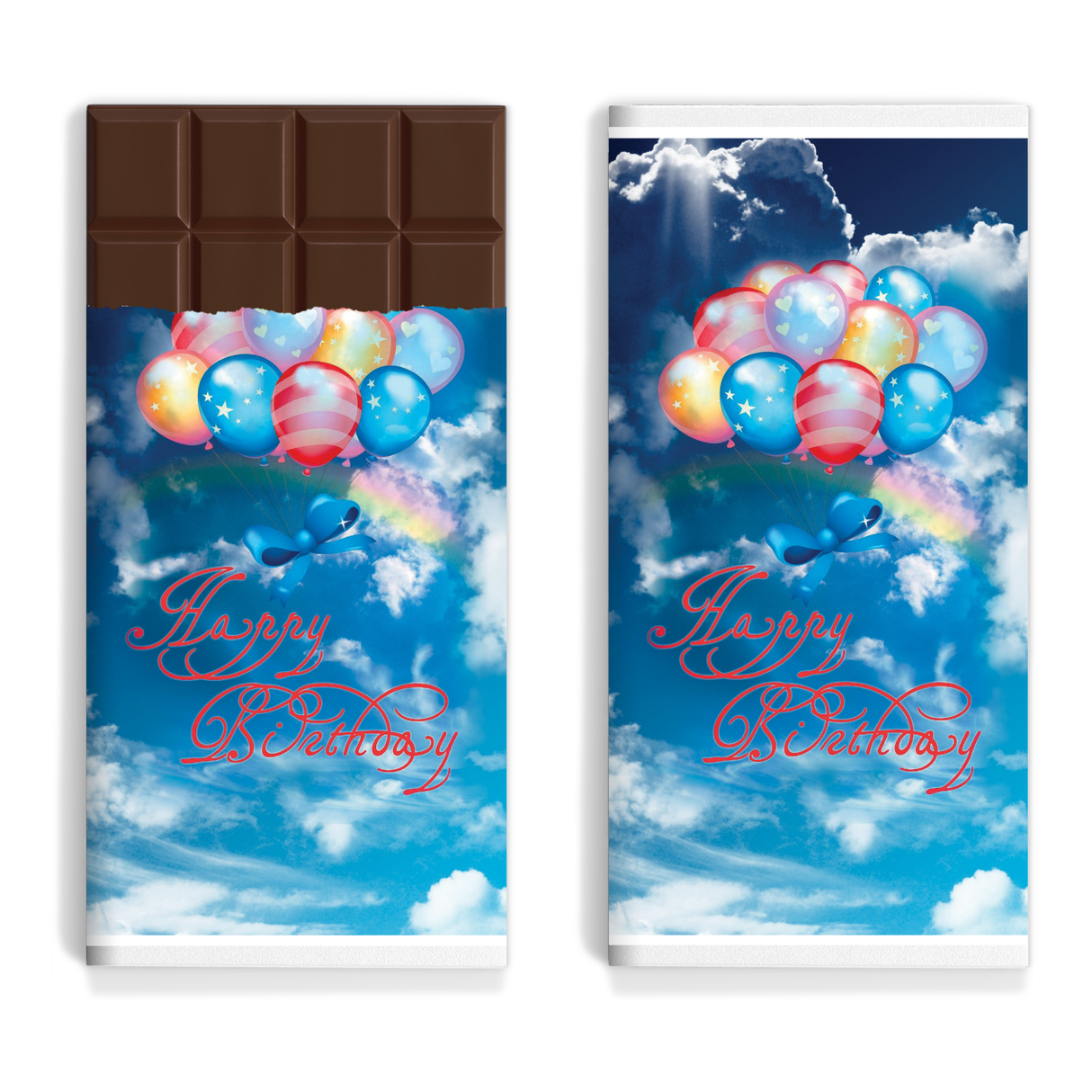 Onnittelu - Happy birthday (ilmapallot taivaalla)