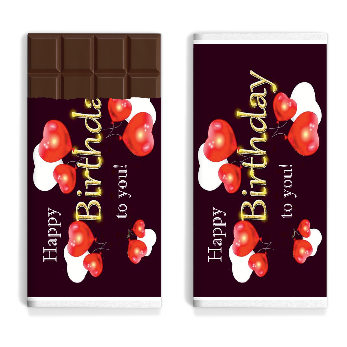 Onnittelu - Happy birthday (sydämet)