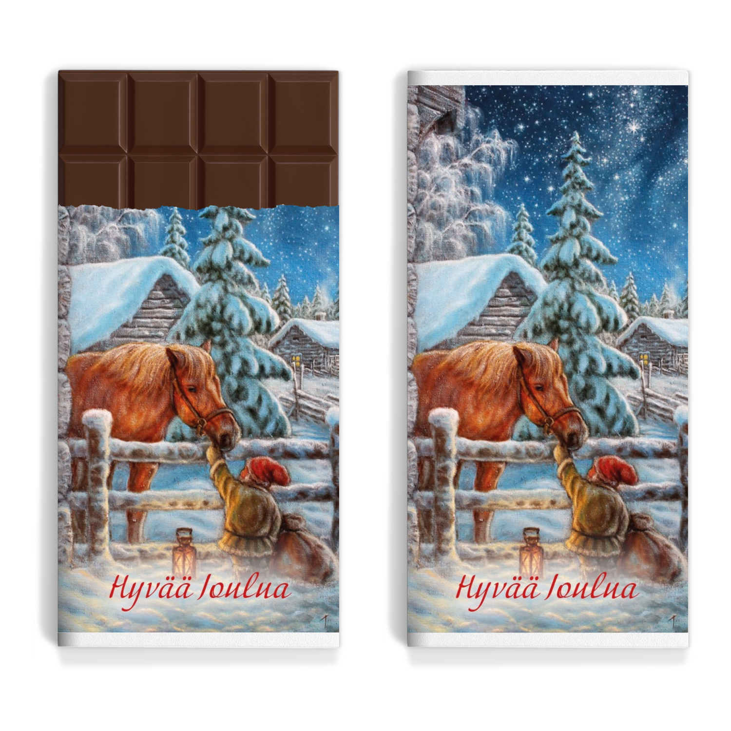 Vanhan ajan joulusuklaa - Tonttu ja hevonen